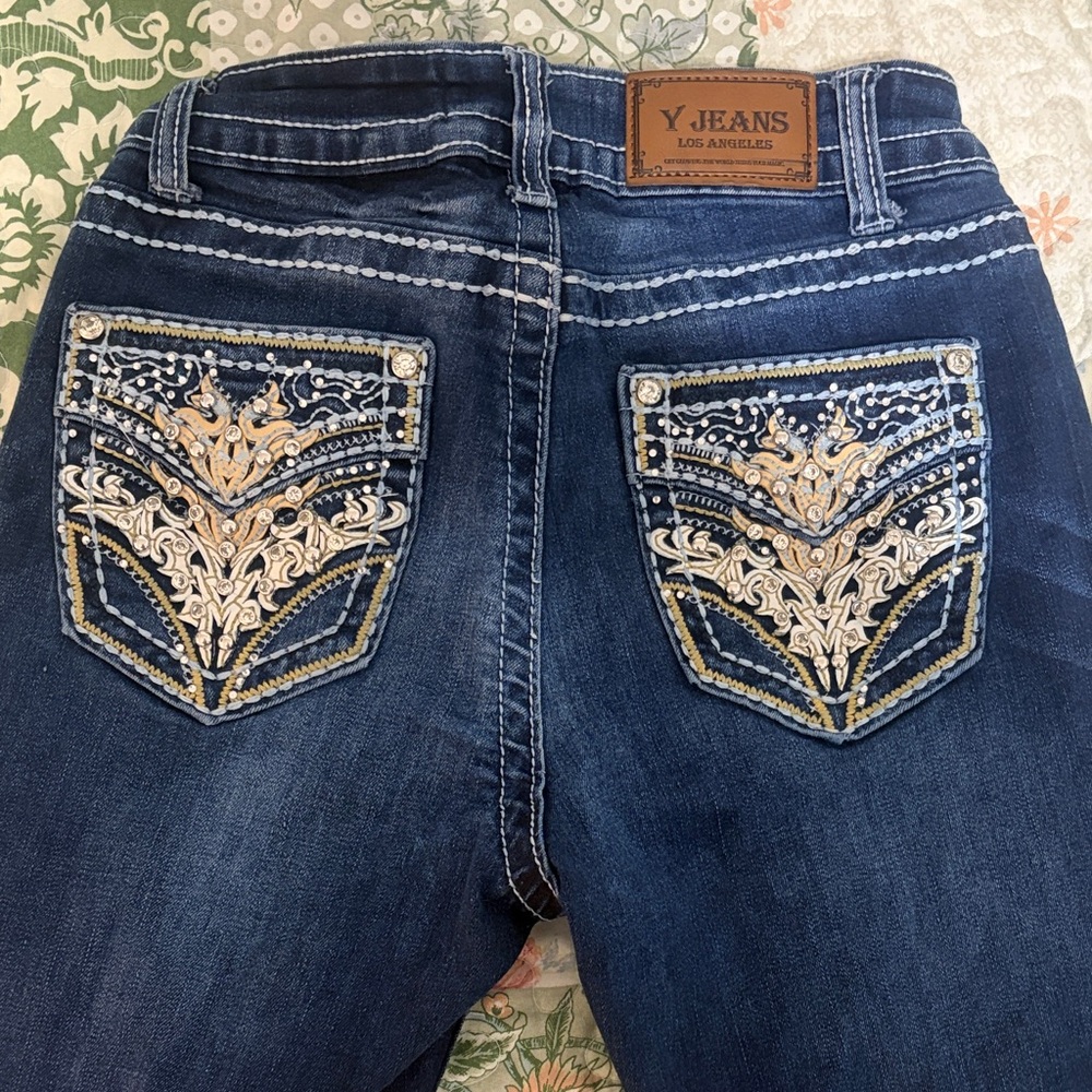 Women's Blue Embroidered Jeans